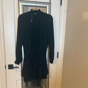 Turtle neck Black Long Sleeve Dress